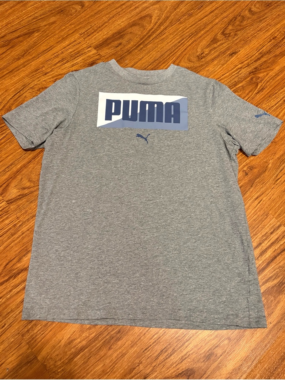 Puma Gray Tee with Blue & White Logo - Men’s